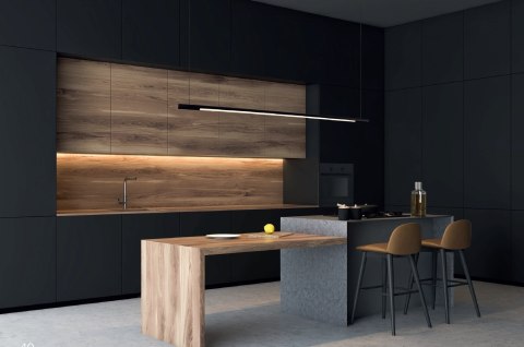 LAMPA WISZĄCA ORGANIC HORIZON 150CM CZARNA