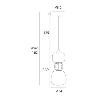 LAMPA WISZACA MODERN 13W, OPAL + LIGHT GREY