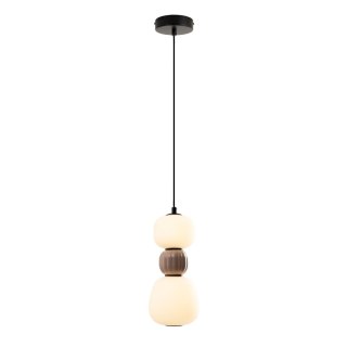 LAMPA WISZACA MODERN 13W, OPAL + MEDIUM BROWN