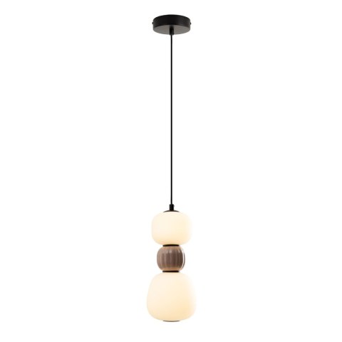 LAMPA WISZACA MODERN 13W, OPAL + MEDIUM BROWN
