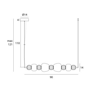 LAMPA WISZACA MODERN 32W, OPAL + DARK GREY+MEDIUM BROWN+LIGHT GREY
