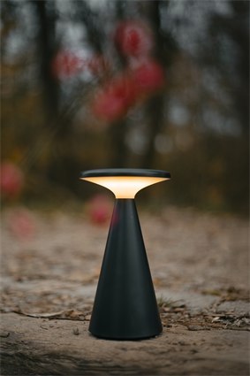 LAMPA STOŁOWA FUNGHI CZARNA 20cm, IP44