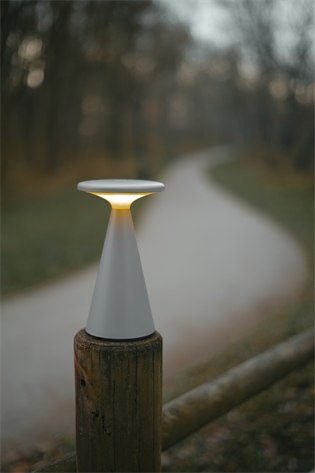 LAMPA STOŁOWA FUNGHI SZARA 20cm, IP44