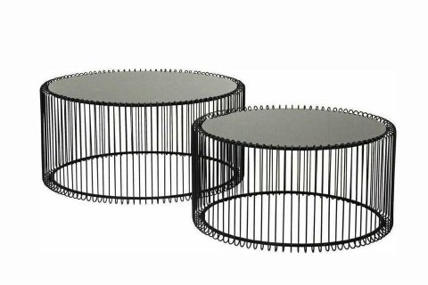 KARE zestaw stolików kawowych/tarasowych WIRE czarny