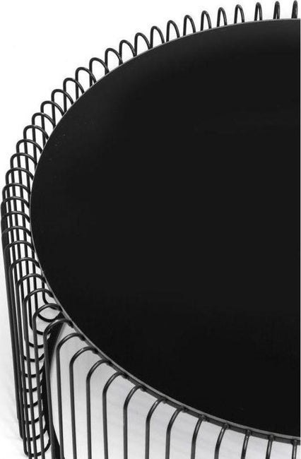 KARE zestaw stolików kawowych/tarasowych WIRE czarny