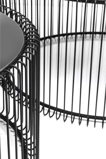 KARE zestaw stolików kawowych/tarasowych WIRE czarny