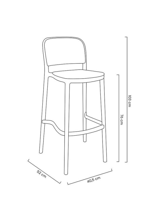 Krzesło barowe hoker WICKY ażurowe czarne boho