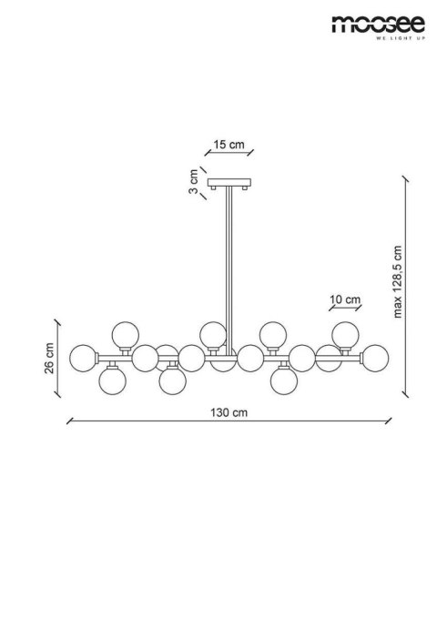 Lampa wisząca COSMO LEVEL M - czarna, złota