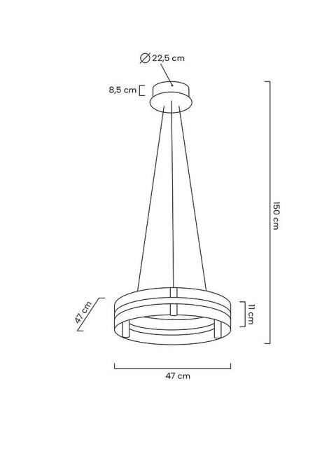 Lampa wisząca SATURNUS 47 złota - LED, kryształ, stal szczotkowana