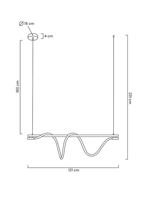 Lampa wisząca SERPIENTE 120 złota