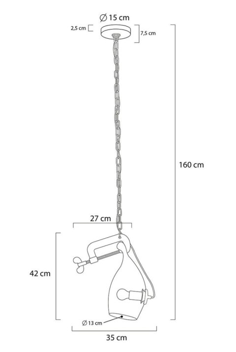 Lampa wisząca VICE mosiądz