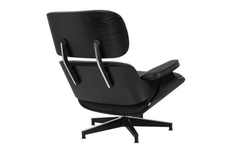 Fotel LOUNGE HM czarny / czarny jesion / skóra naturalna