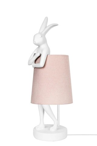 Lampa stołowa RABBIT 68 cm biała / róźowa, zając