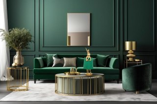 Lampa stołowa RABBIT 68 cm złota / zielona, zając