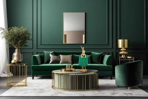 Lampa stołowa RABBIT 68 cm złota / zielona, zając