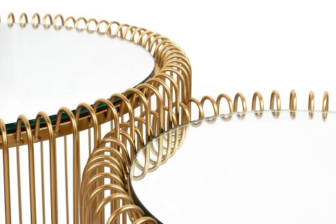 KARE zestaw stolików kawowych/tarasowych WIRE mosiądz