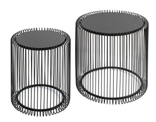 KARE zestaw stolików kawowych/tarasowych WIRE 44 cm czarny