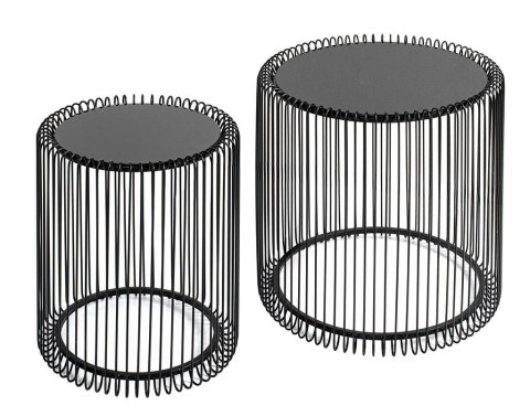 KARE zestaw stolików kawowych/tarasowych WIRE 44 cm czarny