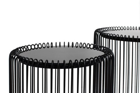 KARE zestaw stolików kawowych/tarasowych WIRE 44 cm czarny