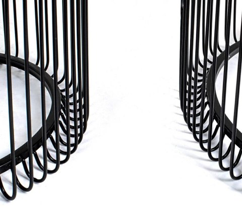 KARE zestaw stolików kawowych/tarasowych WIRE 44 cm czarny