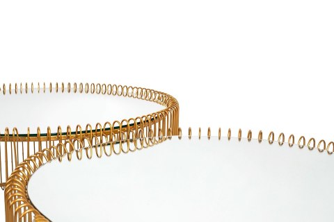 KARE zestaw stolików kawowych/tarasowych WIRE mosiądz