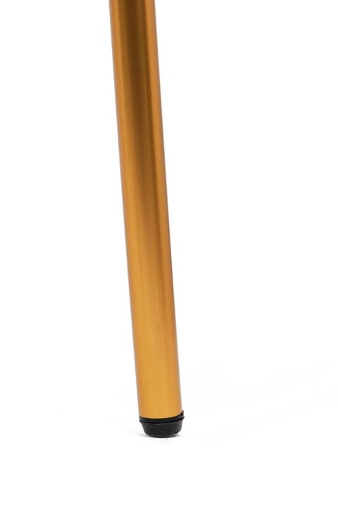 Krzesło barowe hoker FABIOLA BOUCLE białe tapicerowane złota podstawa