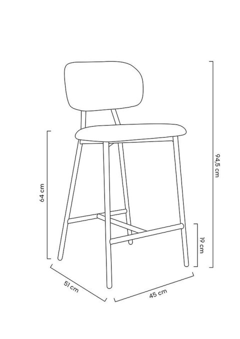 Krzesło barowe hoker FABIOLA BOUCLE białe tapicerowane złota podstawa