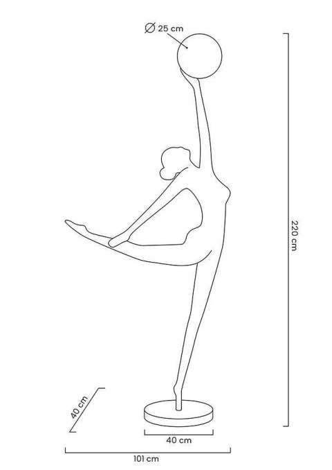 Lampa podłogowa HUMAN BALLERINA włókno szklane, czarna, nowoczesna