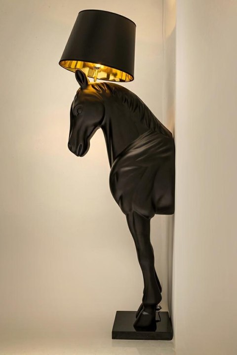 Lampa podłogowa KOŃ HORSE STAND M czarna - włókno szklane, 185 cm