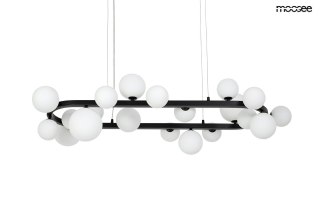 Lampa wisząca ALURE OVAL 120 czarna/mleczna