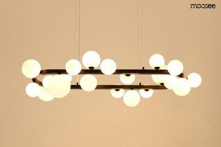 Lampa wisząca ALURE OVAL 120 czarna/mleczna