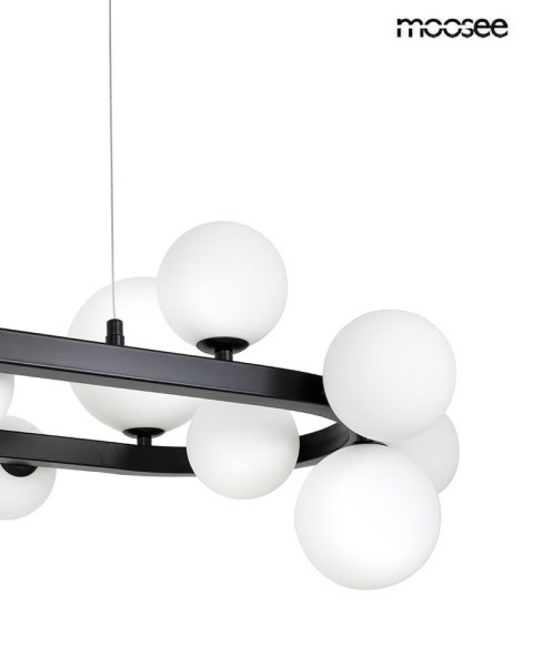 Lampa wisząca ALURE OVAL 120 czarna/mleczna