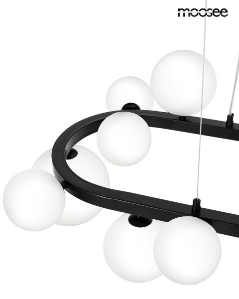 Lampa wisząca ALURE OVAL 120 czarna/mleczna