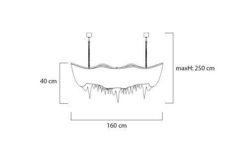 Lampa wisząca ATLANTA LONG 250cm x 160 cm, żyrandol, łańcuchy, ekskluzywny
