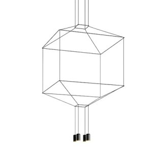 Lampa wisząca 210 cm/ 45 cm FLUSSO 4 czarna