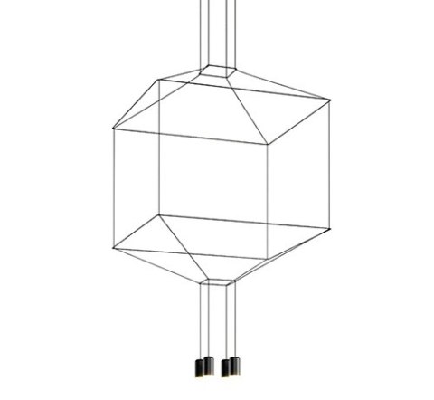 Lampa wisząca 210 cm/ 45 cm FLUSSO 4 czarna