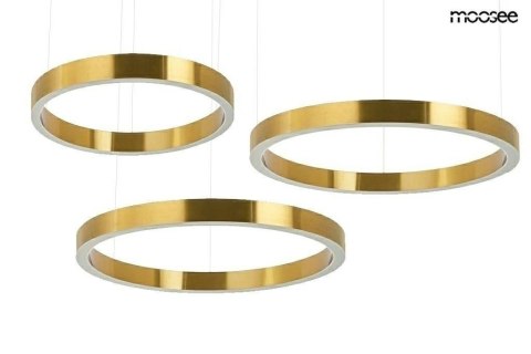 Lampa wisząca RING 60 + 80 + 80 złota na jednej podsufitce