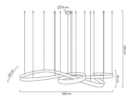 Lampa wisząca WAVE 380 chrom