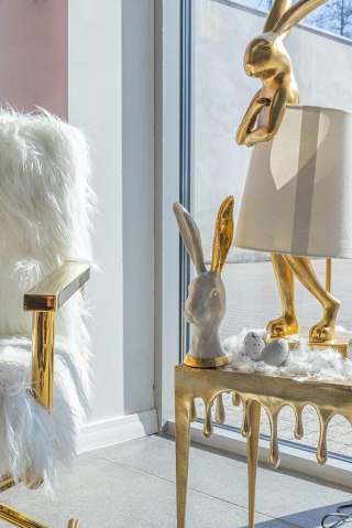 Lampa stołowa RABBIT 68 cm złota / biała, zając