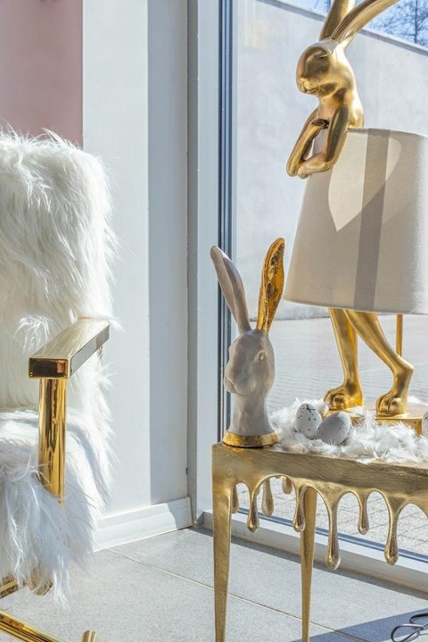 Lampa stołowa RABBIT 68 cm złota / biała, zając