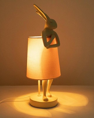 Lampa stołowa RABBIT PEACH 50 cm, róż / beż, zając