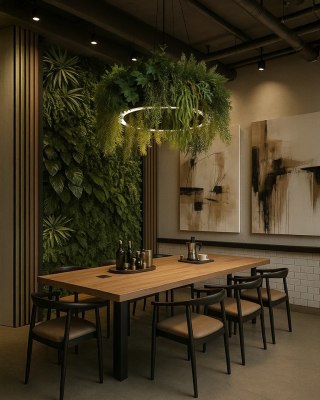 Lampa wisząca GARDENS 90 czarna, rośliny