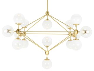 Lampa wisząca PLANETARIO 15 GOLD złota - klosze szronione