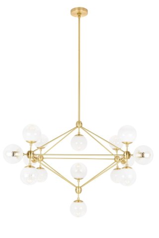 Lampa wisząca PLANETARIO 15 GOLD złota - klosze szronione