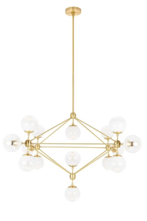 Lampa wisząca PLANETARIO 15 GOLD złota - klosze szronione