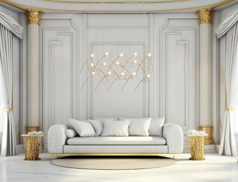 Lampa wisząca 230 cm / 100 cm TULIPPE 14 LINE złota