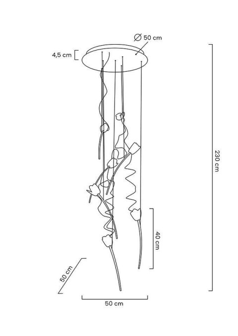 Lampa wisząca 230 cm TULIPPE 7 DISC złota
