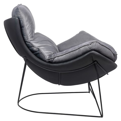 Fotel OTILIA STAND VELVET tapicerowany ciemny szary welur