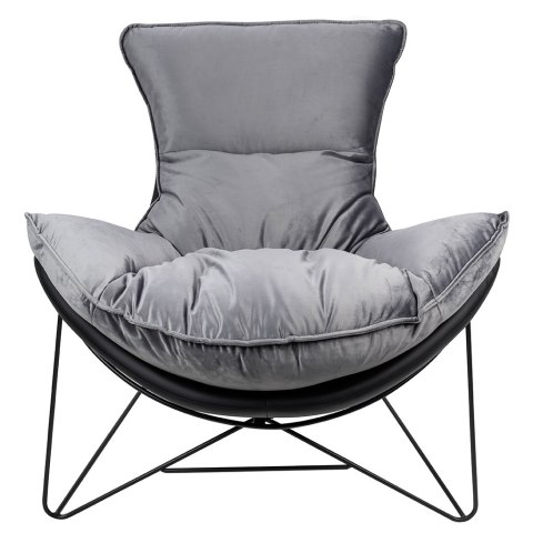 Fotel OTILIA STAND VELVET tapicerowany ciemny szary welur