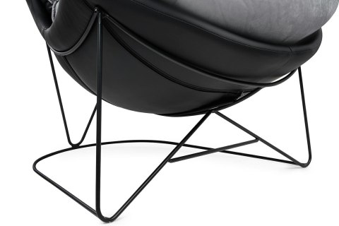 Fotel OTILIA STAND VELVET tapicerowany ciemny szary welur